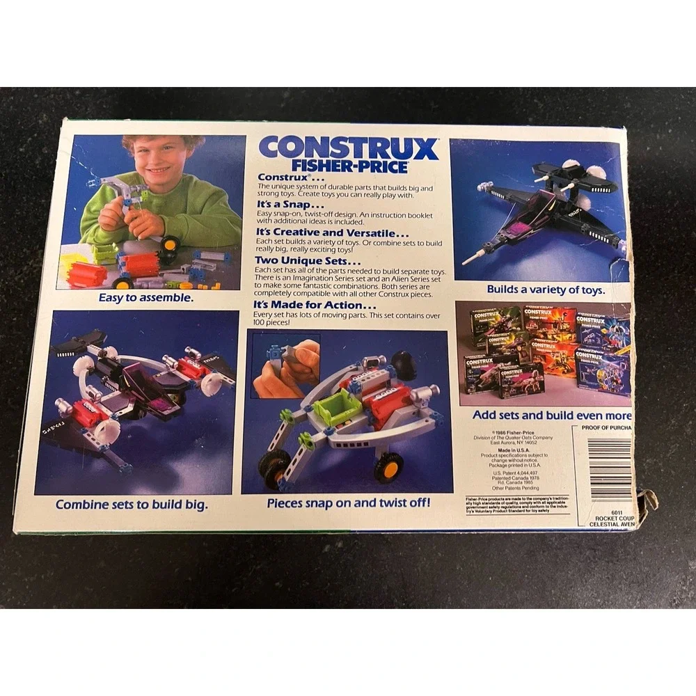Fisher Price Construx Rocket Coupe‎ & Celestial Avenger #6011 1986- Incomplete